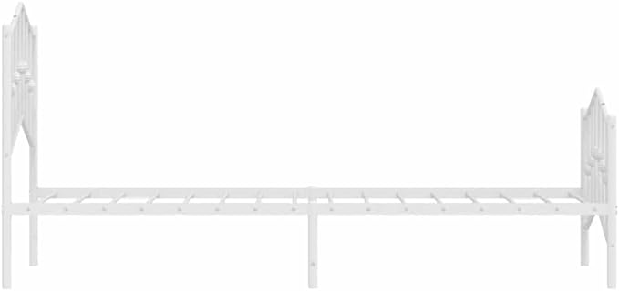 Stylish White Metal Twin Bed Frame with Classic Design - Durable Powder-Coated Steel Structure for Modern Bedrooms and Guest Rooms, 39.4 x 78.7 Inches