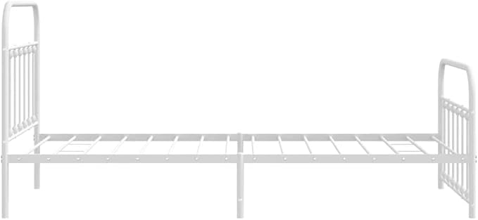 Bed Frame White Powder-Coated Steel Single Bed Frame Bedroom Furniture headboard for Living Room