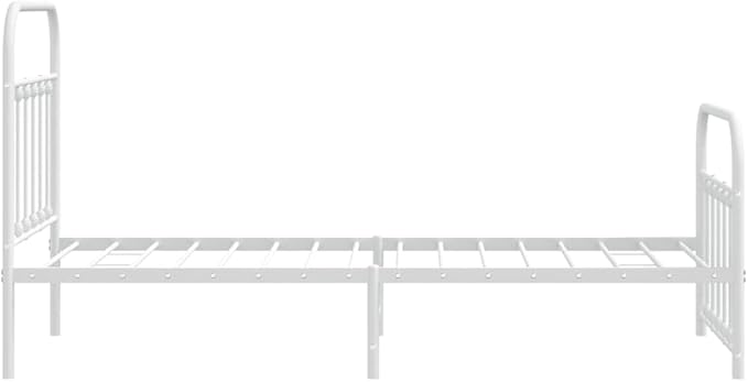 Bed Frame White Powder-Coated Steel Single Bed Frame Bedroom Furniture headboard for Living Room