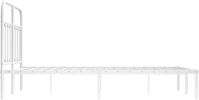 Bed Frame White Powder-Coated Steel Double Bed Frame headboard Bedroom Furniture for Living Room