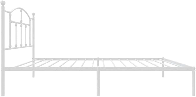 Bed Frame White Steel Single Bed Frame Rectangular Modern Bedroom Furniture Bedroom Decor for Hotels