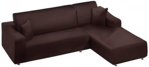 NAISI Couch Cover L Shape 2 Pieces Sofa Cover Soft Stretch Slipcovers with 2pcs Pillowcases Furniture Protector Sectional Couch Covers 3 Seater + 3 Seater(Coffee)