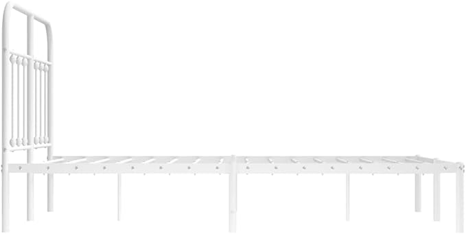 Bed Frame White Powder-Coated Steel Small Double Bed Frame Bedroom Furniture headboard for Guest Room