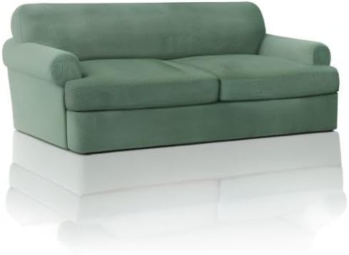 PrinceDeco T Cushion Sofa Slipcover 3 Pieces Sofa Covers for T Cushion Couch Soft Couch Cover Sofa Slip Covers (70"-88") Furniture Covers with 2 Individual T Shape Seat Cover, Loden Frost