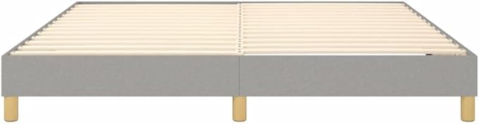 Bed Frame Light Grey Furniture 100% Polyester, Plywood, Engineered Wood