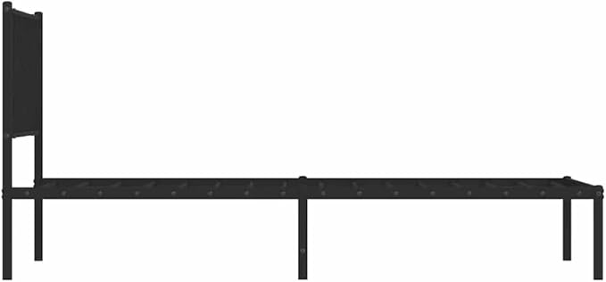 Black Powder-Coated Steel Single Bed Frame, Minimalist Modern Design, Durable Metal Platform Bed for Bedroom, Adult Guest Room Furniture
