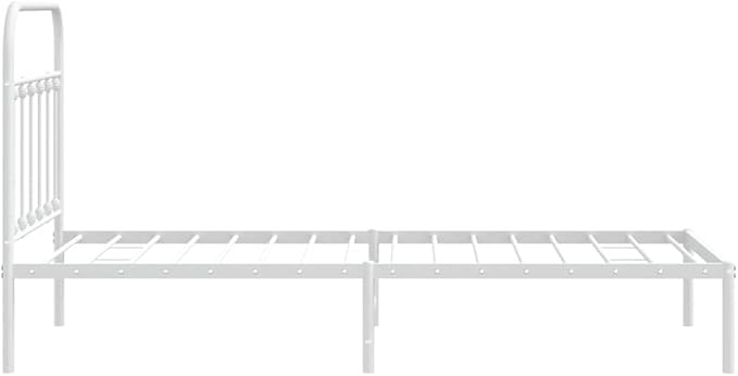 Bed Frame White Powder-Coated Steel Twin Bed Frame Rectangular headboard Bedroom Furniture for Bedroom