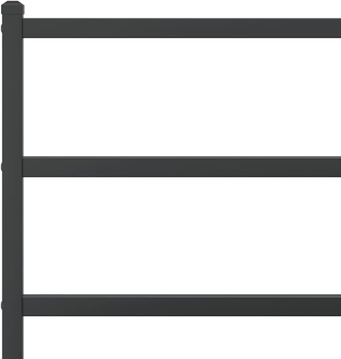 Modern Black Powder-Coated Bed Frame with Headboard, Sturdy Steel Platform Bed with Ample Storage Space, Durable Mattress Support for Single Sleeper, Easy Assembly for Guest
