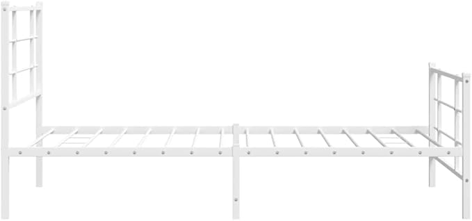 Modern White Metal Bed Frame with Ample Storage and Breathable Design, Sturdy Durable Construction for Contemporary Bedroom, Easy Assembly Included