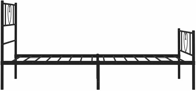 Twin Metal Bed Frame with Storage, Modern Black Platform Bed with Footboard, Strong Steel Construction for Adults, Minimalist Design with Finished Back for
