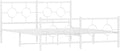 vidaXL Bed Frame White Powder-Coated Steel King Size Bed Frame
