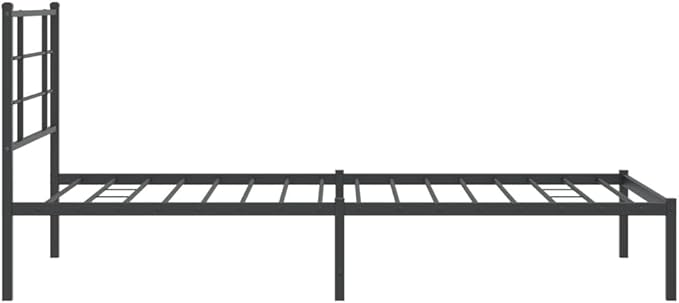 Single Metal Bed Frame with Headboard, Modern Black Platform Bed with Underbed Storage Space, Sturdy Steel Frame for Adults, Easy Assembly Headboard Bed for