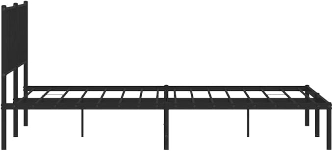 Bed Frame Black Powder-Coated Steel Double Size Bed Frame Sturdy Metal for Bedroom