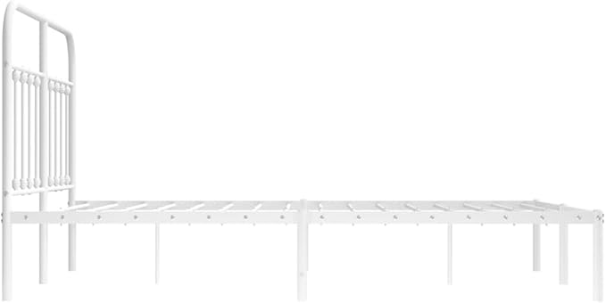 Bed Frame White Steel Double Size Bed Frame Rectangular Bedroom Furniture headboard for Living Room