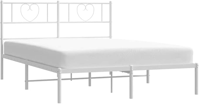 Classic Elegant Bed Frame with Robust Metal Construction, Reinforced Slats, Under-Bed Storage, and Supportive Headboard – No Box Spring Required