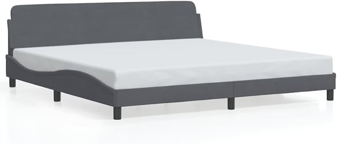 Light Gray Velvet Bed Frame with Storage, Modern Single Size Upholstered Platform for Small Spaces Dark Gray, 77.9 x 85.8 x 29.3 in