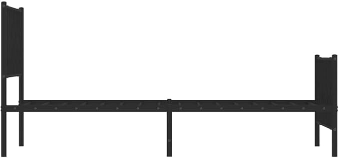 Bed Frame Black Powder-Coated Steel Modern Metal Bed Frame with Headboard, Sturdy Steel Bed with Underbed Storage 39.4 x 78.7 in Sturdy