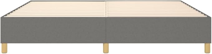 Bed Frame Dark Gray Bed Frame Furniture for Hotel Apartment 100% Polyester Fabric, Plywood, Engineered Wood
