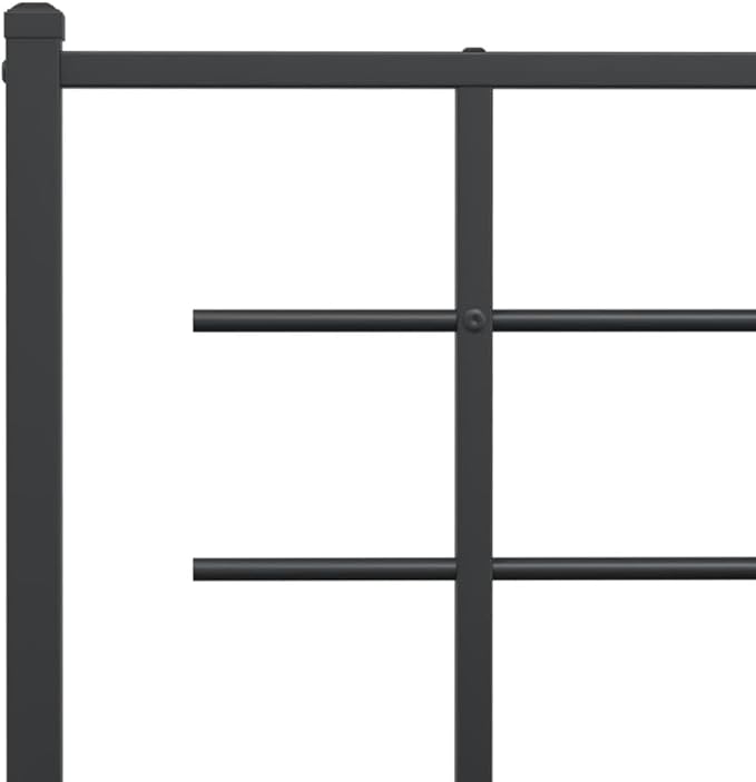 Black Metal Bed Frame with Powder-Coated Steel, Sturdy and Durable for Modern and Traditional Bedrooms, Compact Single Size 39.4 x 78.7 Inches, Easy Assembly