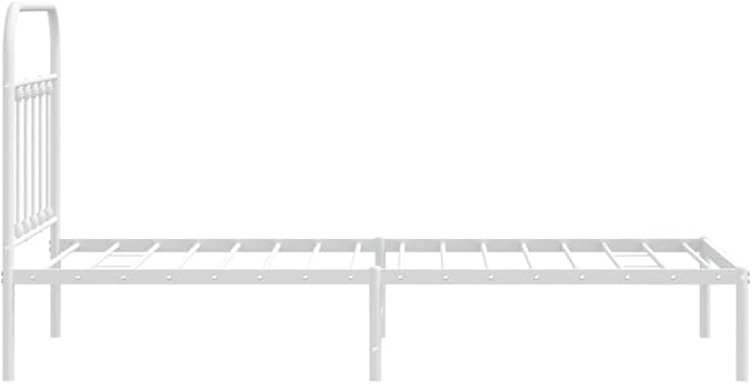 Bed Frame White Powder-Coated Steel Twin Durable Bed Frame headboard Bedroom Furniture for Bedroom