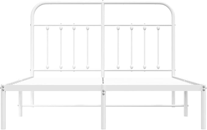 Bed Frame White Steel Double Bed Frame Rectangular Durable headboard Bedroom Furniture for Bedroom