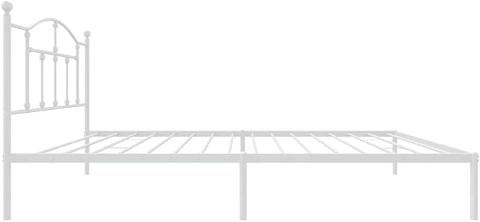 Bed Frame White Powder-Coated Steel Twin Bed Frame Rectangular Bedroom Furniture Bedroom Decor for bedrooms