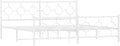 vidaXL Bed Frame White Powder-Coated Steel Double Durable Bed Frame