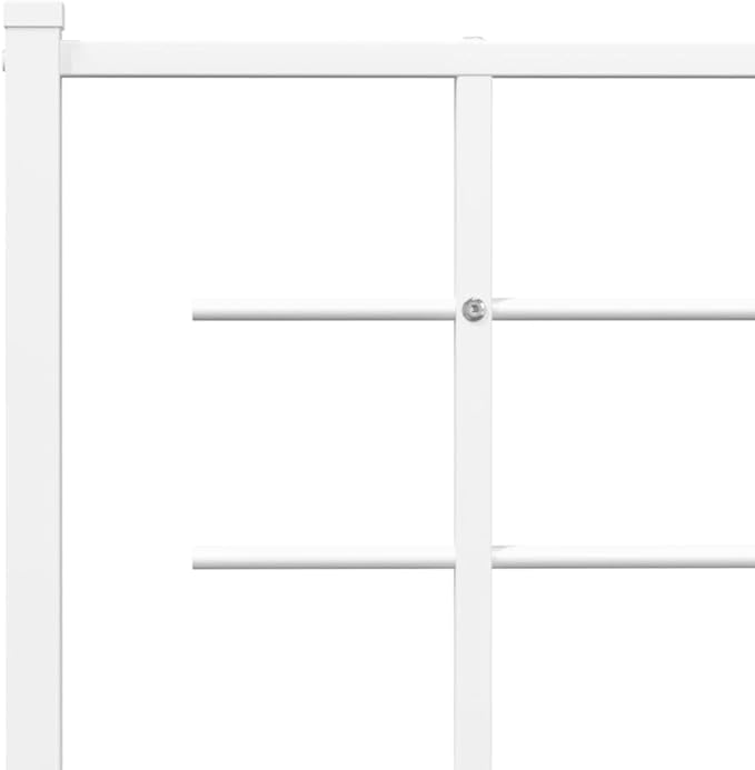 White Metal Bed Frame with Headboard, Sturdy Steel Construction for Adults, Modern Single Bed Design with Easy Assembly, Ideal for Small Bedrooms and Guest Rooms