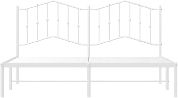 Modern Metal Bed Frame with Sleek White Finish, Contemporary Design for Bedroom, Durable Steel Structure with Strong Support and Easy Maintenance