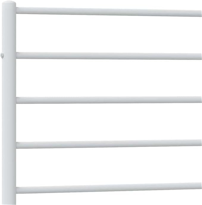 BOWERY HILL Powder-Coated Steel Bed Frame, Single Size, Durable Metal Construction, White Finish, Compact Design for Guest Bedroom or Small Spaces, Modern Style Indoor Sleeping Solution