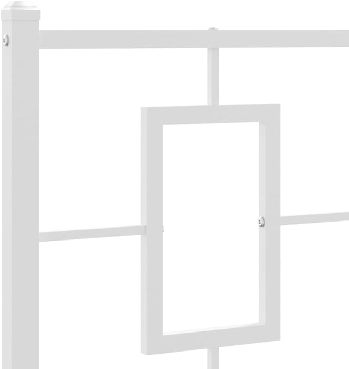 vidaXL Bed Frame White Powder-Coated Steel Single Bed Frame