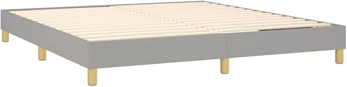 Bed Frame Light Grey Furniture 100% Polyester, Plywood, Engineered Wood