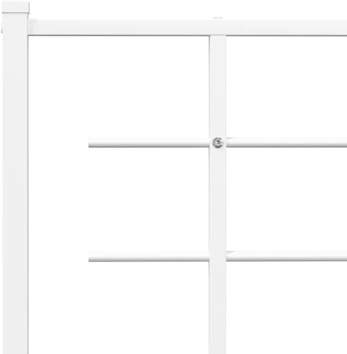 Modern Full Bed Frame with Sturdy Powder-Coated Steel, Elegant White Finish for Adults and Guest Rooms, Durable Sleek Design Fits Standard Mattress