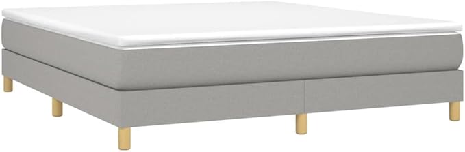 Bed Frame Light Grey Furniture 100% Polyester, Plywood, Engineered Wood