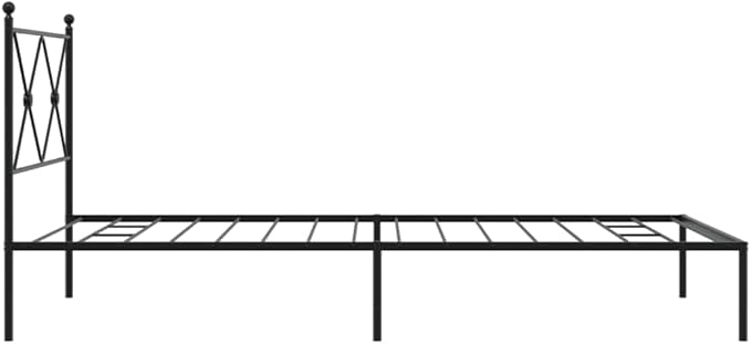 Modern Black Metal Bed Frame with Underbed Storage, Sturdy Powder-Coated Steel Construction for Single Adults, Minimalist Design for Bedroom or Guest Room