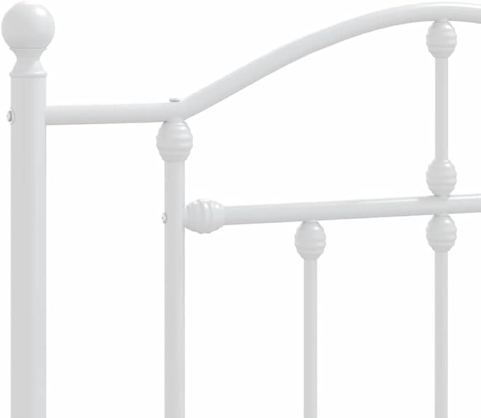 Bed Frame White Powder-Coated Steel Twin Bed Frame Rectangular Bedroom Furniture Bedroom Decor for bedrooms