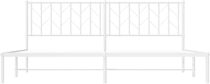 Bed Frame White Steel Double Bed Frame Rectangular Frame for Bedroom
