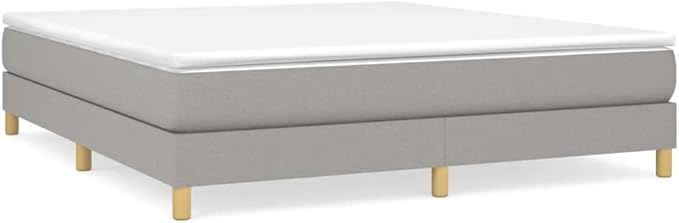 Bed Frame Light Grey Furniture 100% Polyester, Plywood, Engineered Wood