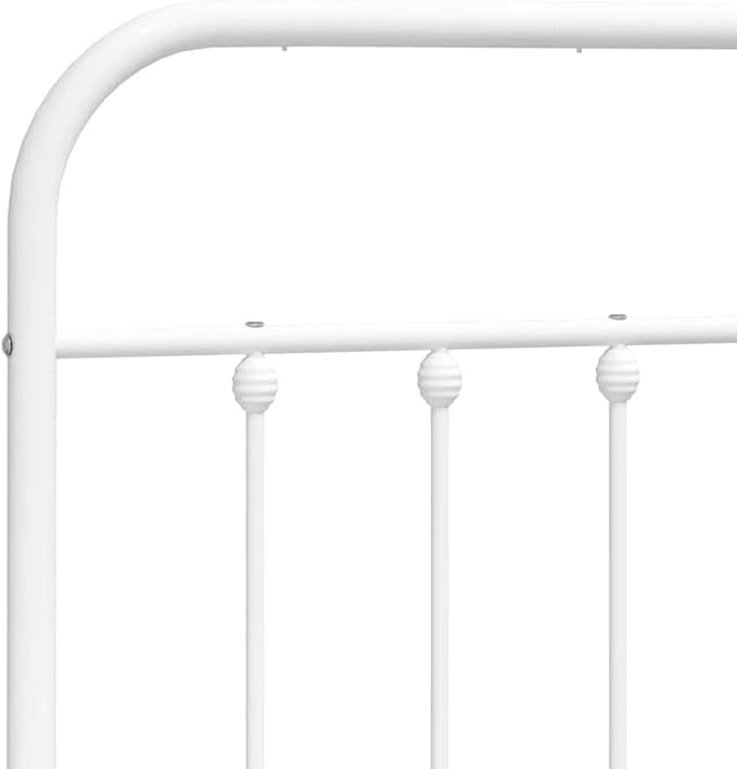 Bed Frame White Powder-Coated Steel Bed Frame Bedroom Furniture for Living Room 55 x 75 in
