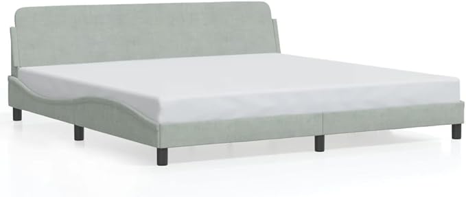 Light Gray Velvet Bed Frame with Storage, Modern Single Size Upholstered Platform for Small Spaces Light Gray, 77.0 x 85.8 x 29.3 in