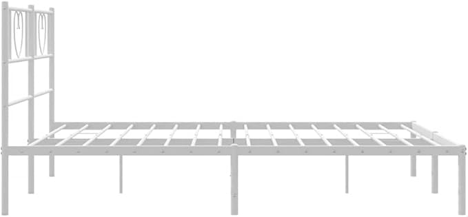 Classic Elegant Bed Frame with Robust Metal Construction, Reinforced Slats, Under-Bed Storage, and Supportive Headboard – No Box Spring Required