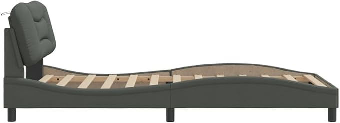 Bed Frame Dark Grey Single Bed Frame for Apartment Hotel