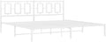 vidaXL White Metal Bed Frame with Headboard - Modern Bedroom Furniture King 76"x79.9" - Powder-Coated Steel Construction, Supportive Slats