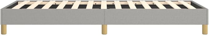 Bed Frame Light Gray Polyester, Plywood, Engineered Wood Twin XL Furniture Bed