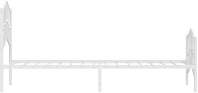 Stylish White Metal Twin Bed Frame with Classic Design, Durable Powder-Coated Steel Structure for Modern Bedroom Decor and Guest Room Use