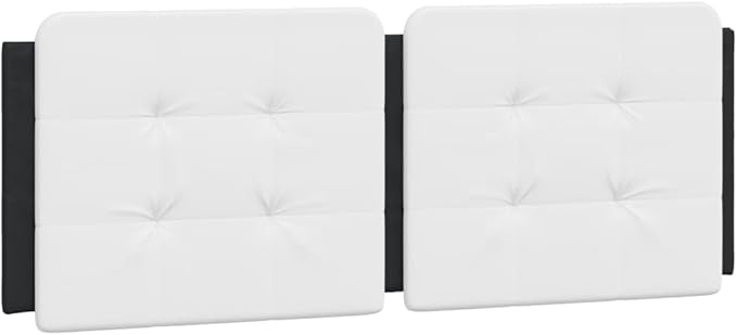 Full Bed Frame Black and White Modern Wavy Design Upholstered Platform Bed with Cushioned Headboard Solid Pine Wood Structure for Bedroom