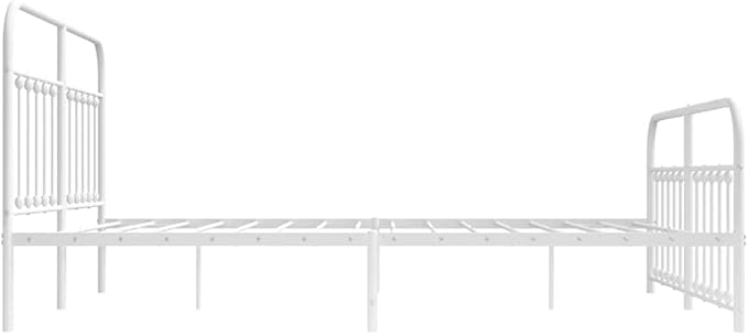 Bed Frame White Powder-Coated Steel Full Bed Frame Rectangular headboard Bedroom Furniture for Bedroom