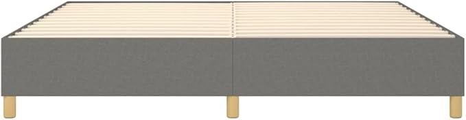 Bed Frame Dark Gray Fabric (100% Polyester), Plywood, Engineered Wood Furniture
