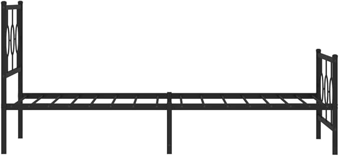 vidaXL Bed Frame Black Metal Bed Frame Rectangular Industrial