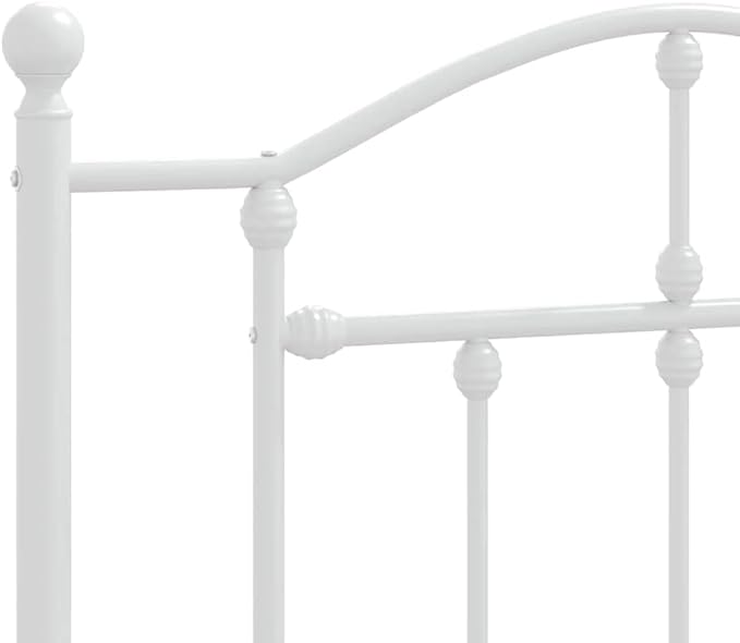 Bed Frame White Steel Single Bed Frame Rectangular Modern Bedroom Furniture Bedroom Decor for Hotels